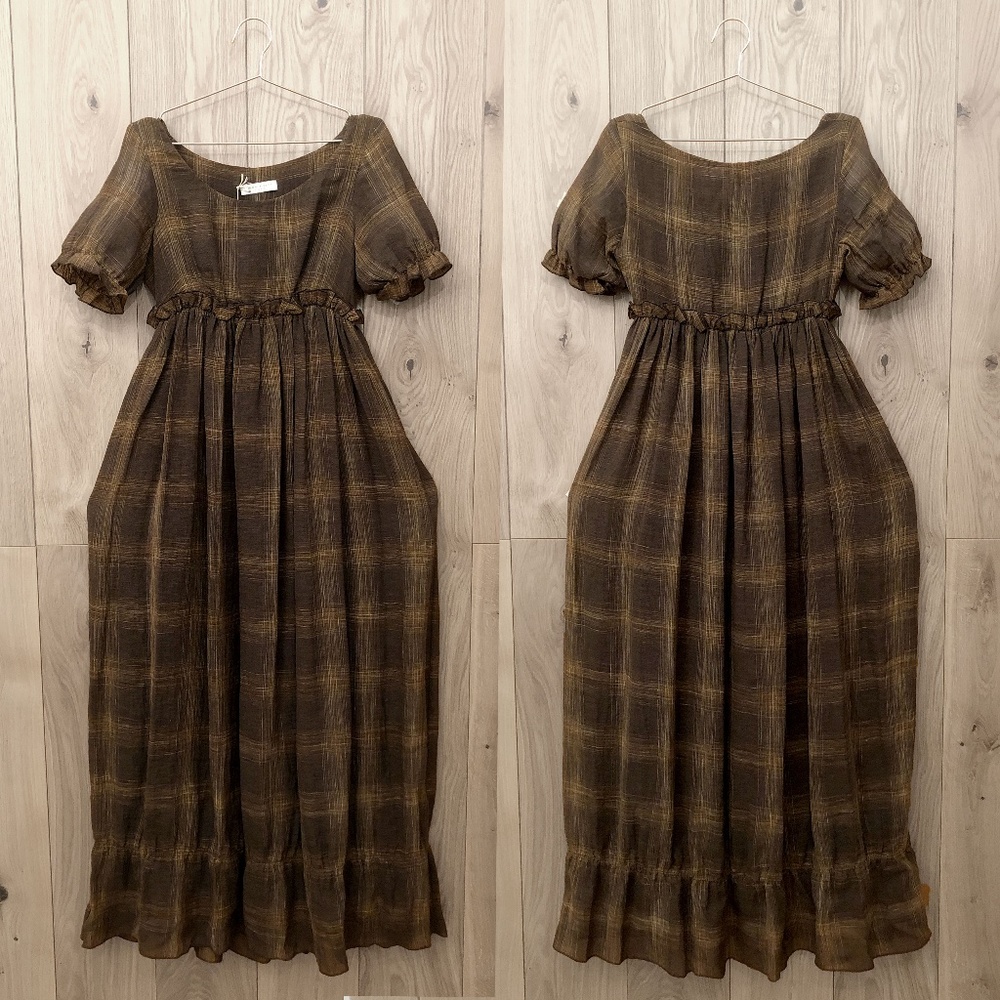 NWT VTG Simon Kneen Italy Puff Sleeve Floor Length